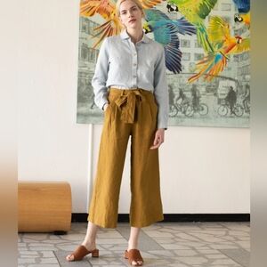 NotPERFECTLINEN | Orleans Pleated Wide Leg Linen Pants